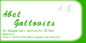 abel gallovits business card